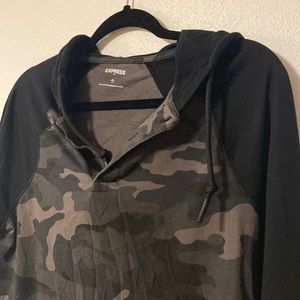 Camouflage long sleeve hooded express men’s shirt